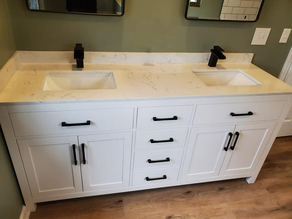 Wynnedale Indianapolis Bathroom addition - white double vanity