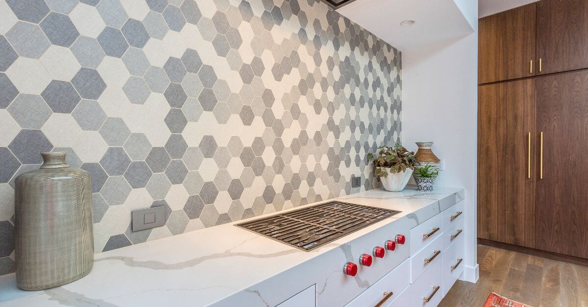 Top tile designs - hexagon tile in various shades of gray