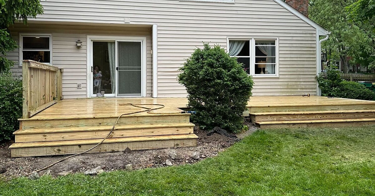 Carmel, Indiana Deck installation - new pressure treated deck